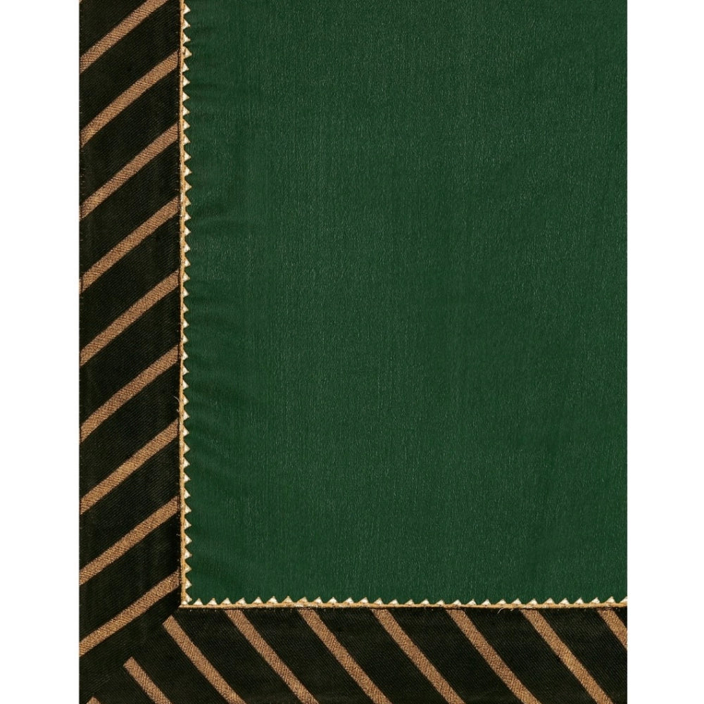 Women's Chiffon Self Design Saree With Unstitched Blouse 5.5 Mtr (Green)