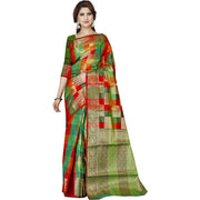 Women's Jacquard Woven Saree With Unstitched Blouse 5.5 Mtr (Green)