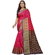 Women's Silk Blend Woven Saree With Unstitched Blouse 5.5 Mtr (Multicolor)