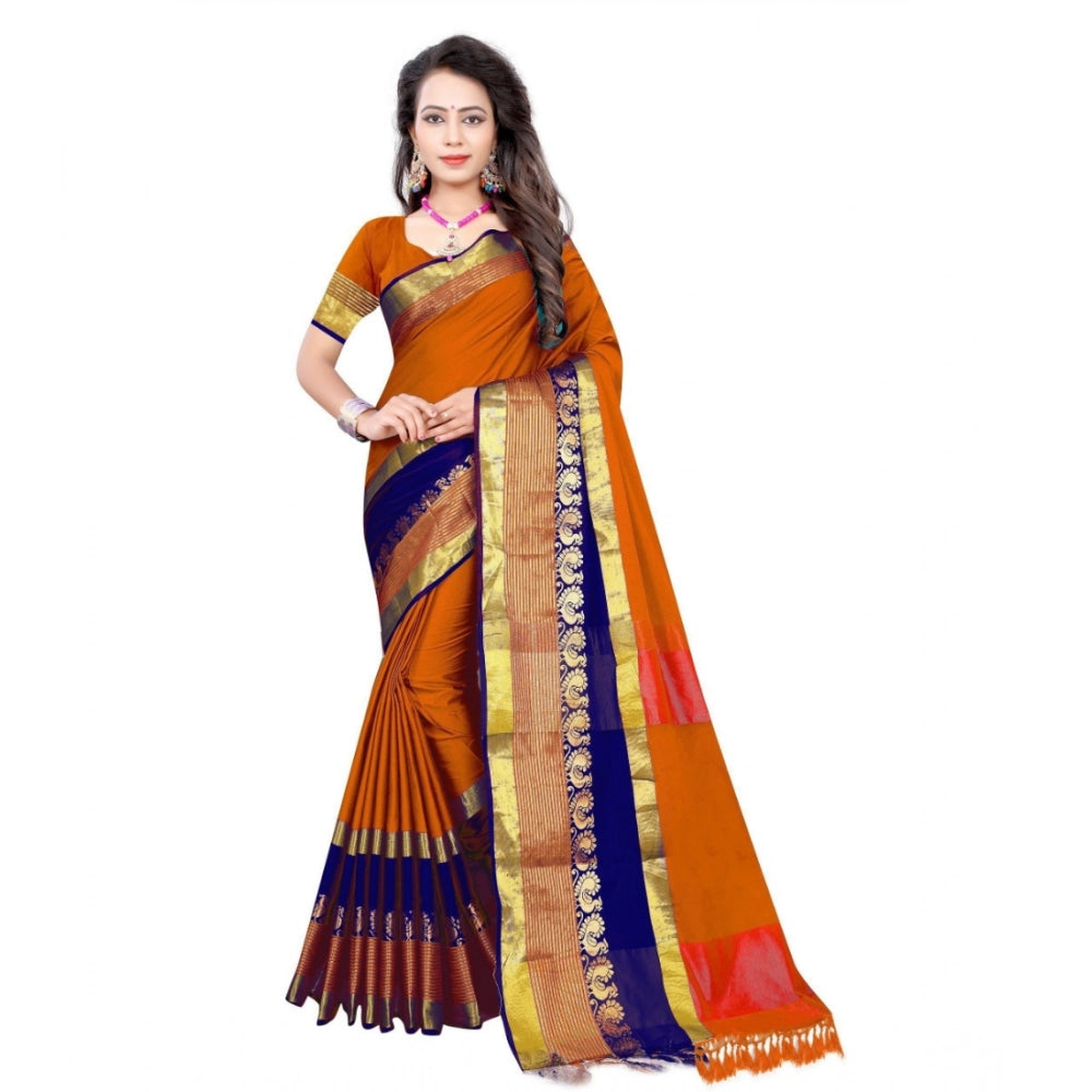 Women's Jacquard Woven Saree With Unstitched Blouse 5.5 Mtr (Multicolor)