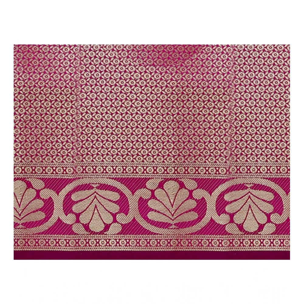Women's Jacquard Woven Saree With Unstitched Blouse 5.5 Mtr (Blue)