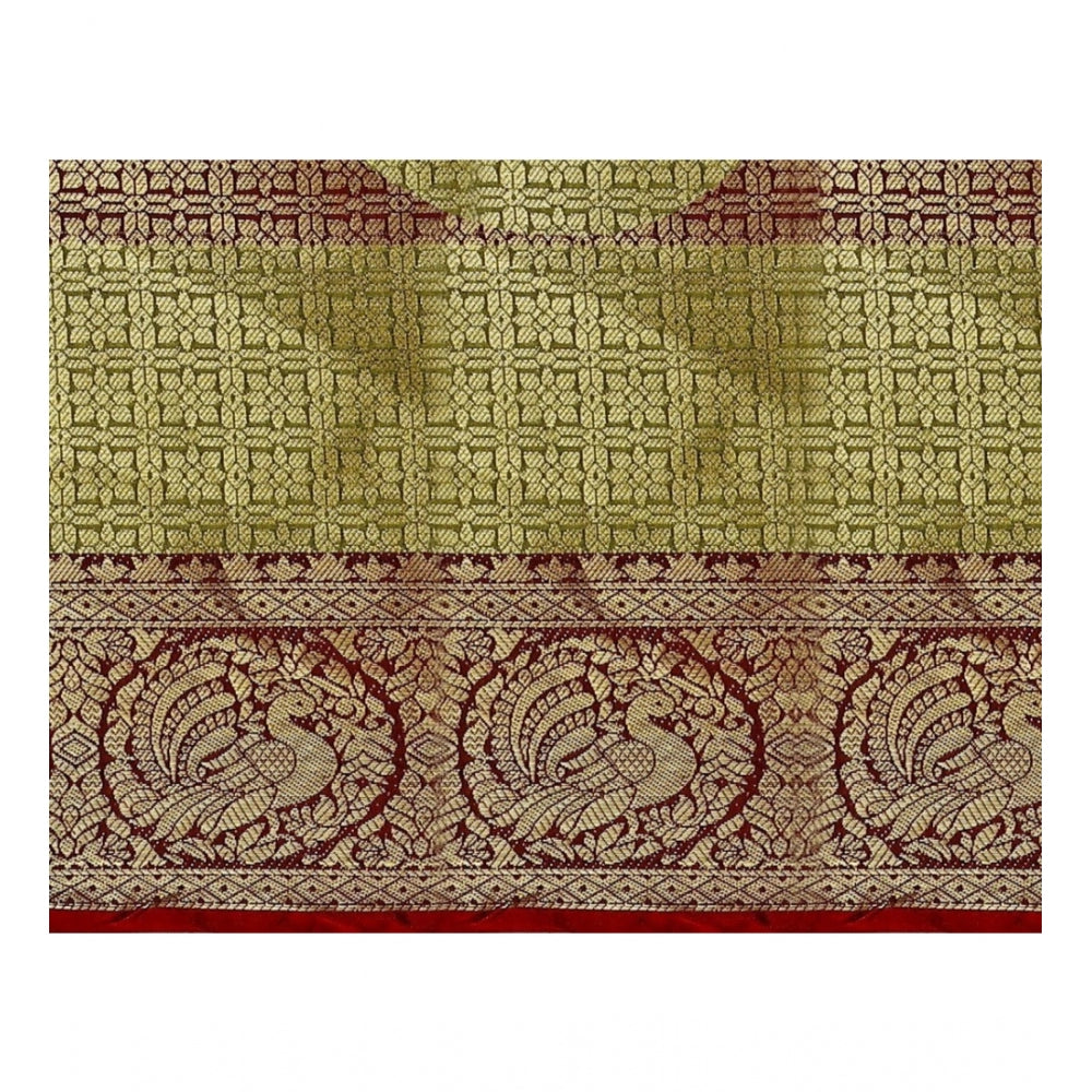 Women's Jacquard Woven Saree With Unstitched Blouse 5.5 Mtr (Multicolor)