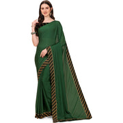 Women's Chiffon Self Design Saree With Unstitched Blouse 5.5 Mtr (Green)