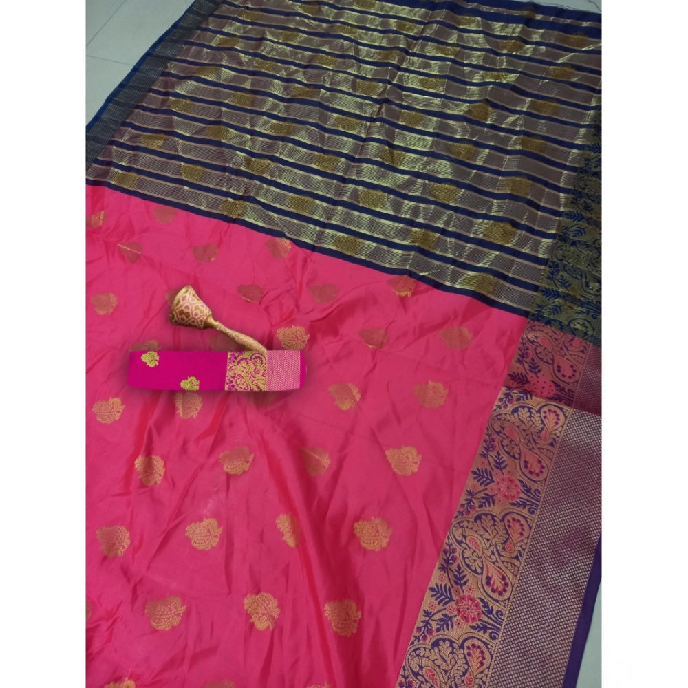 Women's Silk Blend Woven Saree With Unstitched Blouse 5.5 Mtr (Multicolor)