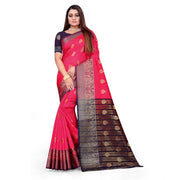 Women's Silk Blend Woven Saree With Unstitched Blouse 5.5 Mtr (Multicolor)