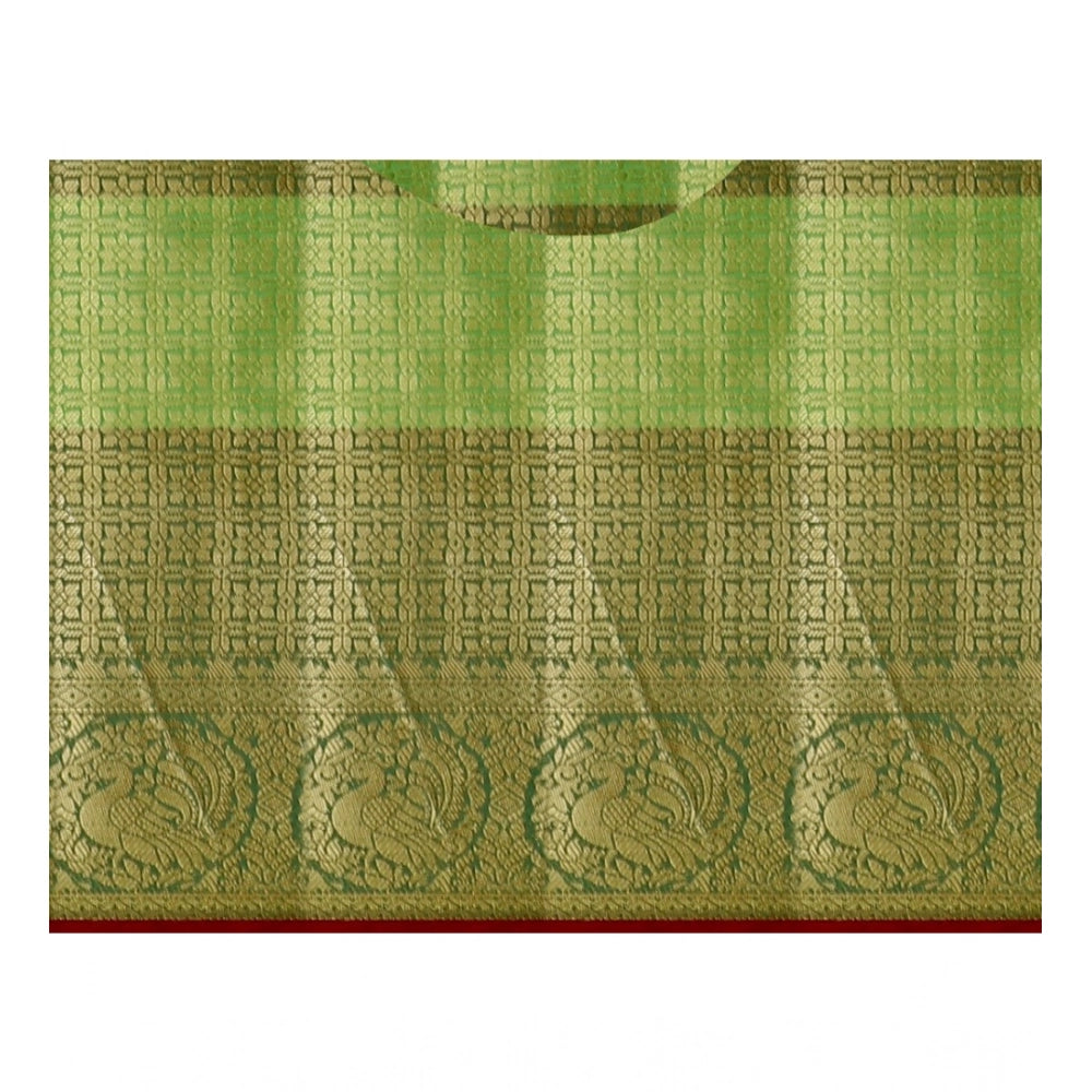 Women's Jacquard Woven Saree With Unstitched Blouse 5.5 Mtr (Green)