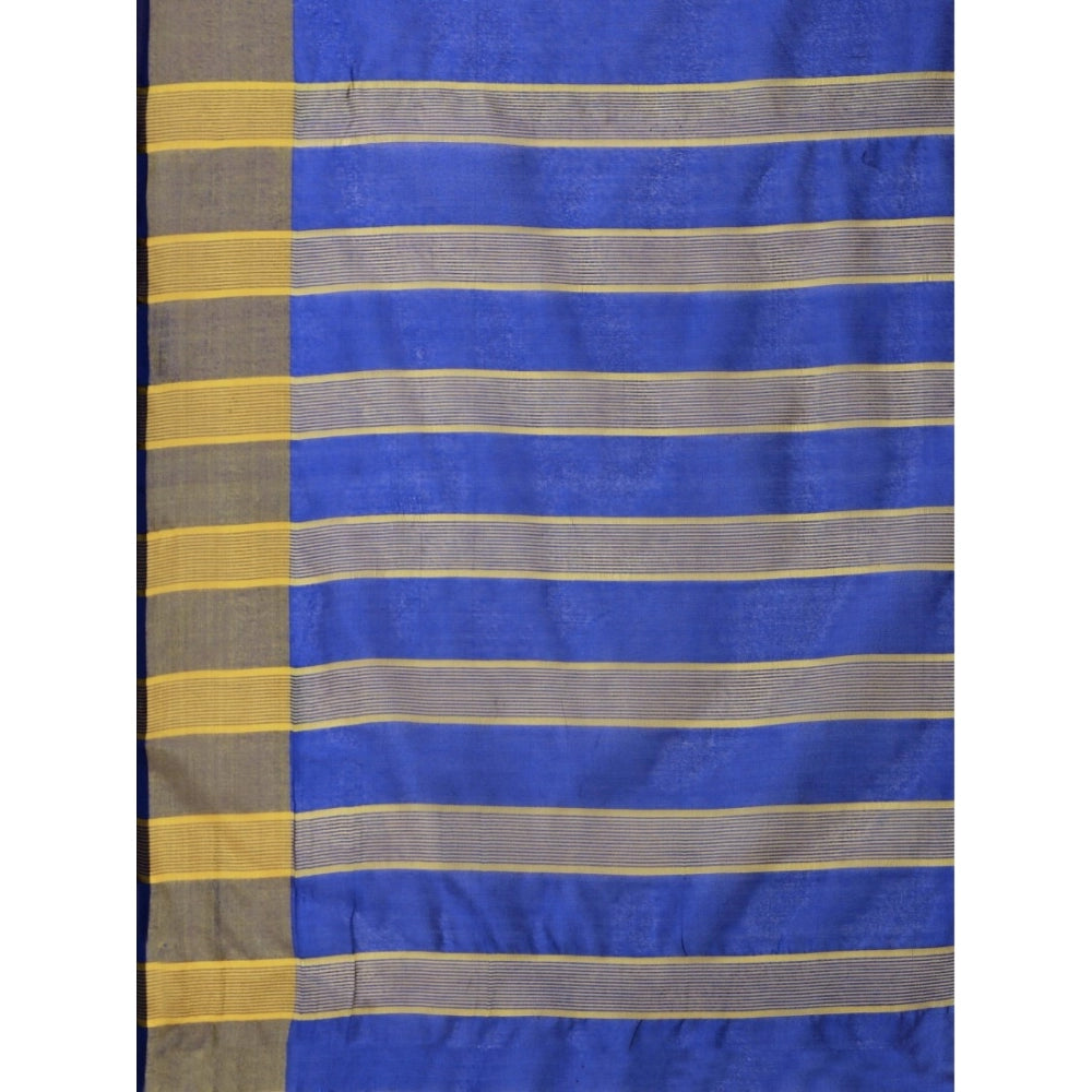 Women's Cotton Silk Striped Saree With Unstitched Blouse 5.5 Mtr (Multicolor)