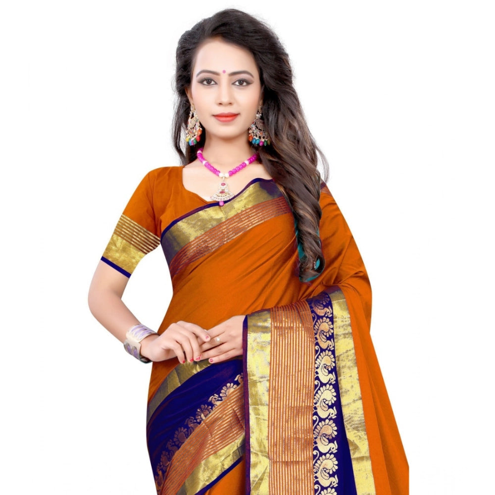 Women's Jacquard Woven Saree With Unstitched Blouse 5.5 Mtr (Multicolor)
