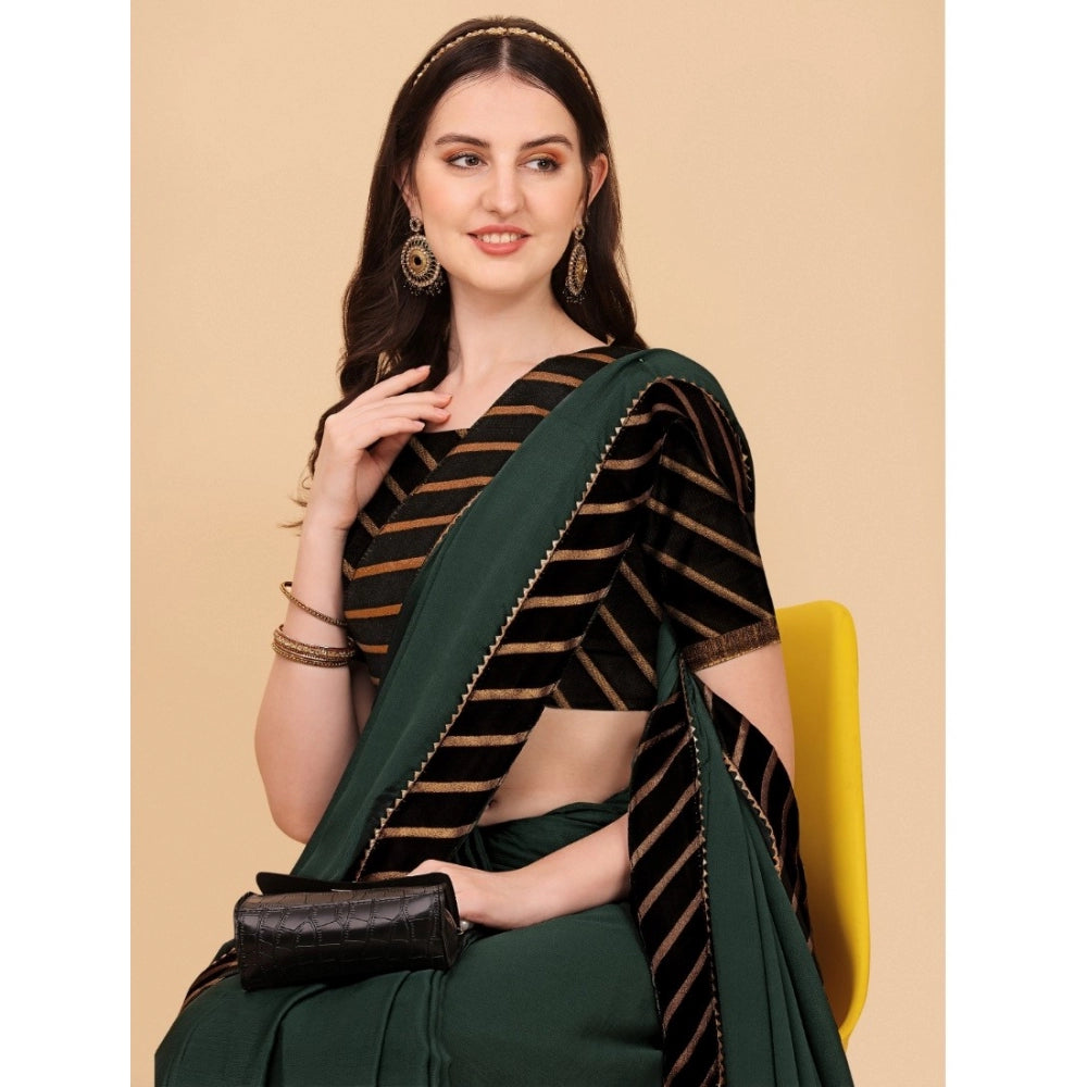 Women's Chiffon Self Design Saree With Unstitched Blouse 5.5 Mtr (Grey)