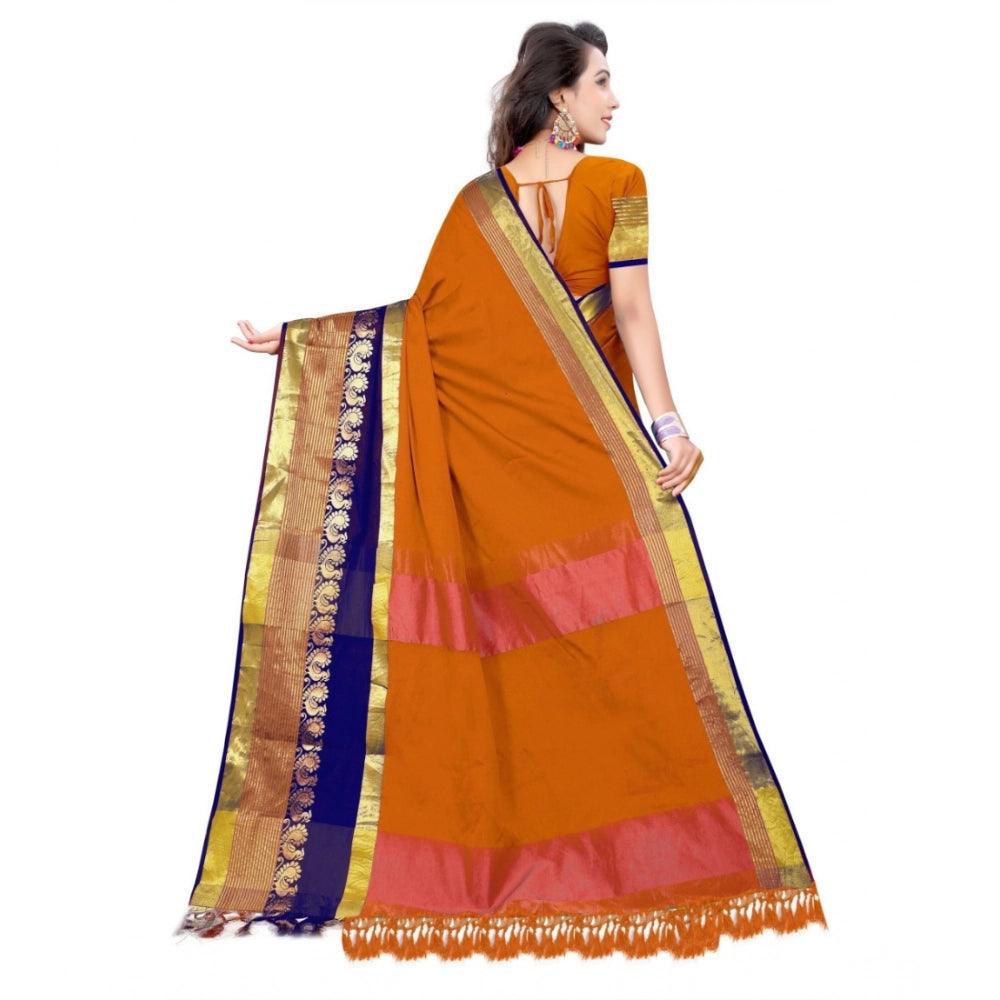 Women's Jacquard Woven Saree With Unstitched Blouse 5.5 Mtr (Multicolor)