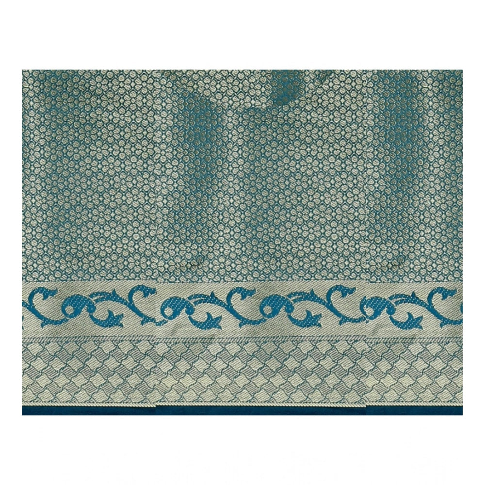 Women's Jacquard Woven Saree With Unstitched Blouse 5.5 Mtr (Multicolor)