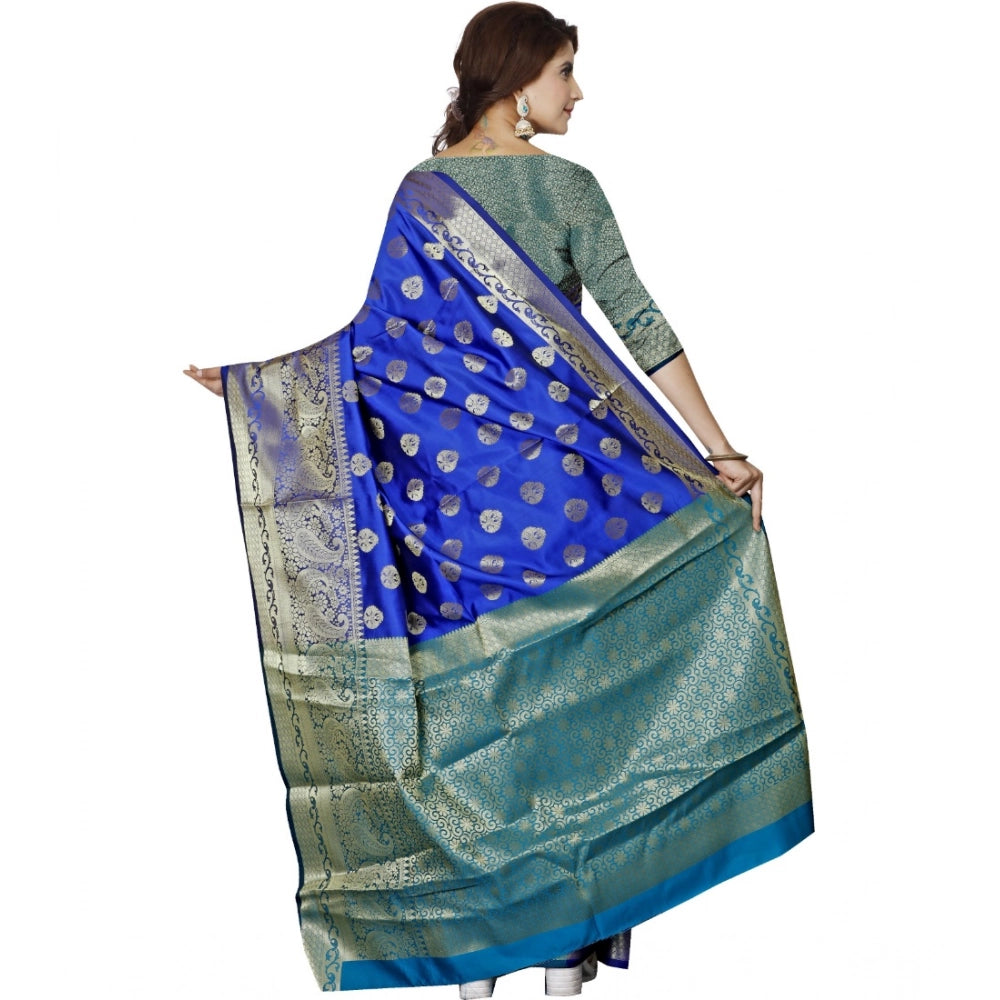 Women's Jacquard Woven Saree With Unstitched Blouse 5.5 Mtr (Multicolor)