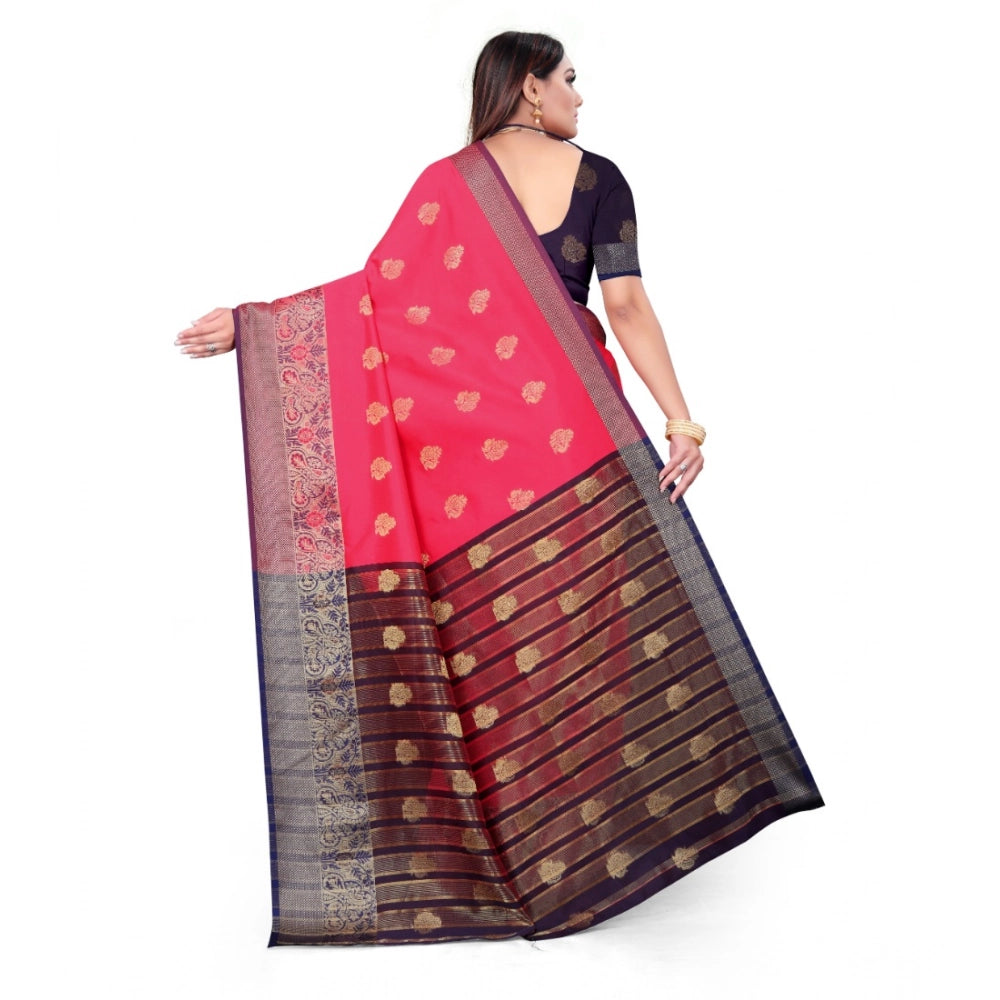 Women's Silk Blend Woven Saree With Unstitched Blouse 5.5 Mtr (Multicolor)