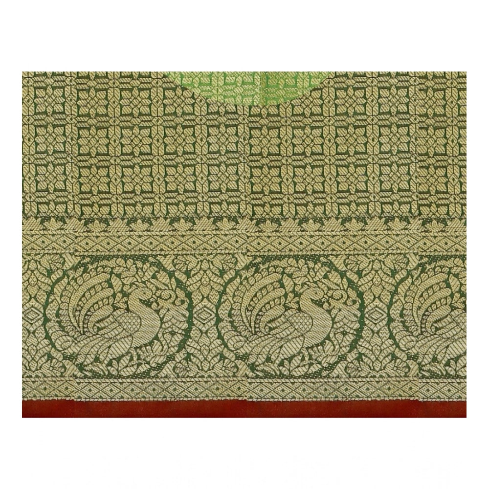 Women's Jacquard Woven Saree With Unstitched Blouse 5.5 Mtr (Red)