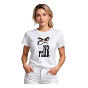 Women's Polyester Solid Printed Round Neck Half Sleeve T - shirt - White