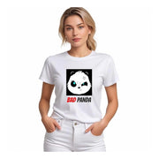 Women's Polyester Solid Printed Round Neck Half Sleeve T - shirt - White