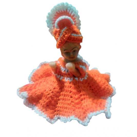 Laddu Gopal Tharad Dress Size: 0 To 6 (Orange-White) | Home Accessories