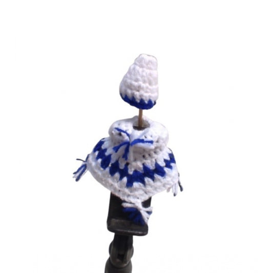 Laddu Gopal Tharad Dress Size: 0 To 6 (White-Blue) | Home Accessories