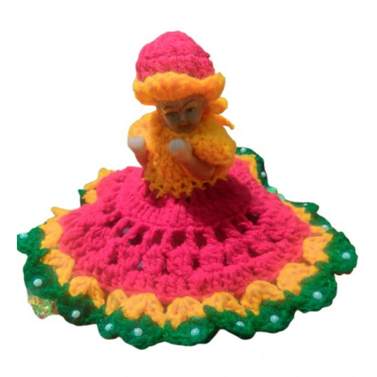 Laddu Gopal Tharad Dress Size: 0 To 6 (Red-Yellow-Green) | Home Accessories
