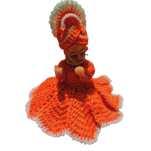 Laddu Gopal Tharad Dress Size: 0 To 6 (Orange) | Home Accessories