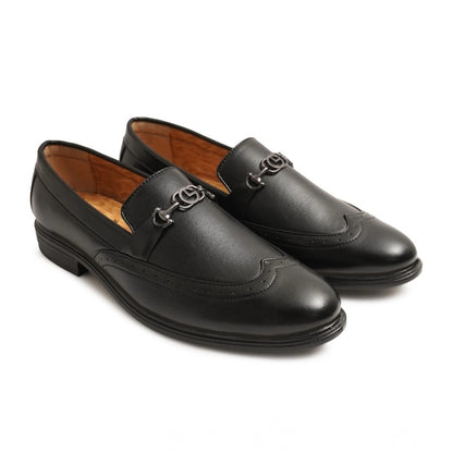 Men's Casual Faux Leather Solid Slip-on Formal Shoes (Black) - Black, Faux Leather • Pattern: Solid, Solid | POPNOVA