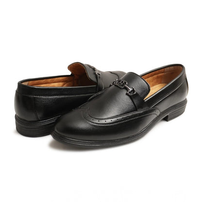 Men's Casual Faux Leather Solid Slip-on Formal Shoes (Black) - Black, Faux Leather • Pattern: Solid, Solid | POPNOVA