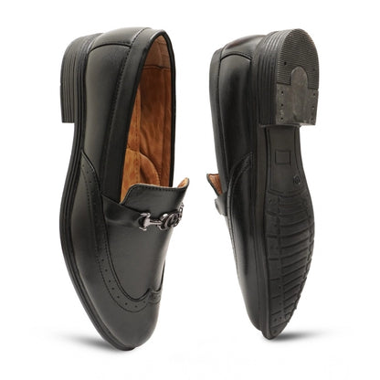 Men's Casual Faux Leather Solid Slip-on Formal Shoes (Black) - Black, Faux Leather • Pattern: Solid, Solid | POPNOVA