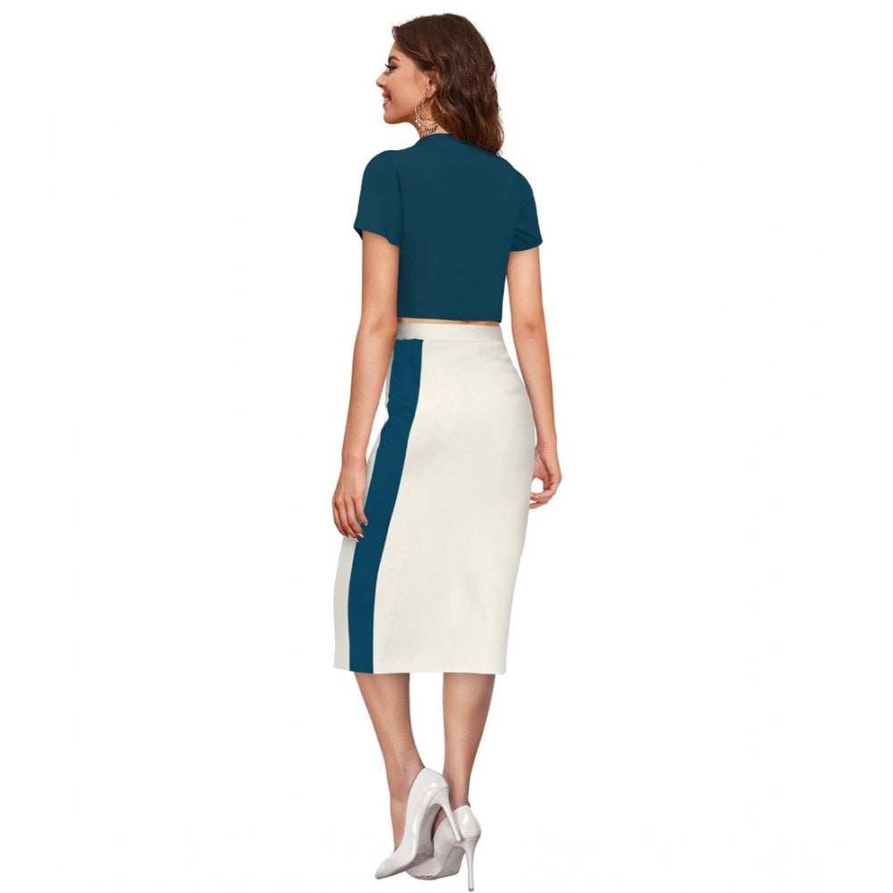 Women's Knitting stretchable Solid Round Neck Cap Sleeve Top - Morpich