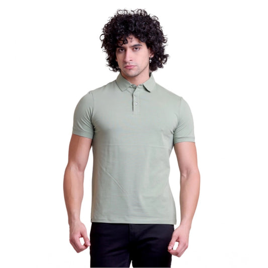 Solid Cotton Polo Neck Half Sleeve T-Shirt for Men - Newsage - POPNOVA - photo 1