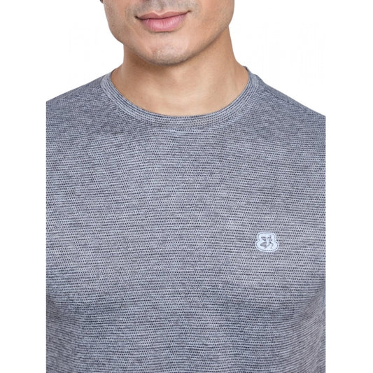 Solid Nylon Round Neck Half Sleeve T-Shirt for Men - Black - POPNOVA - photo 1