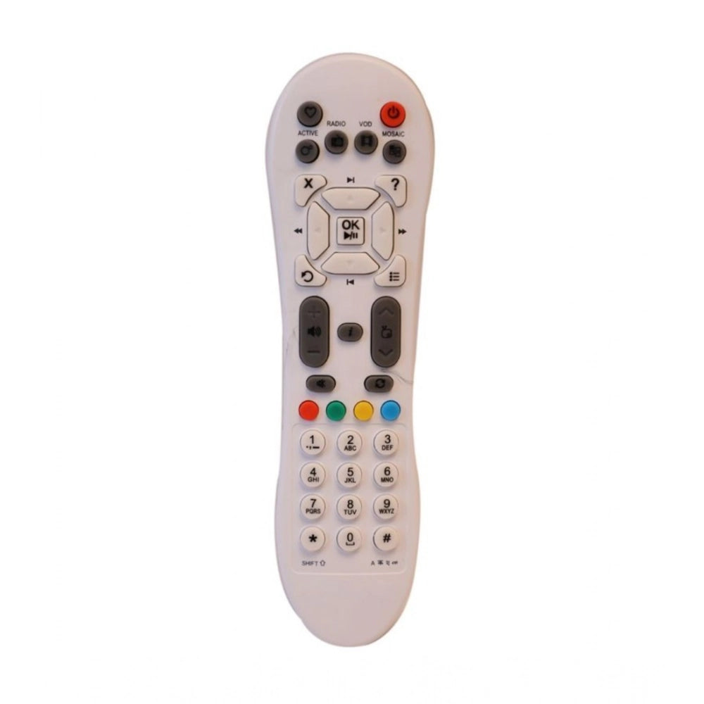 Generic DTH Remote No. 125 Compatible-Replacement for Videocon DTH Set Top Box Remote (White) - POPNOVA