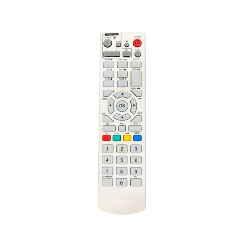 Generic DTH Remote No.1202, Solid Free Dish DTH Remote (White) - POPNOVA