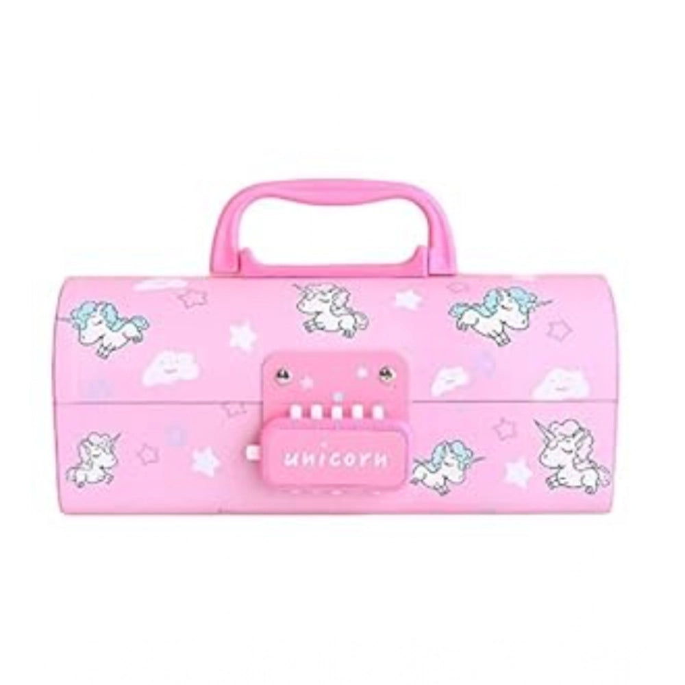 Plastic Pen, Pencil Box Suitcase Style Password Lock (Multicolor ) - POPNOVA