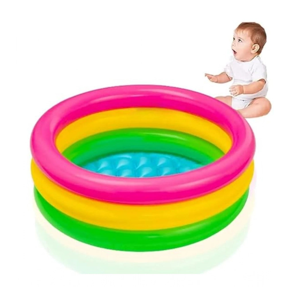 Plastic Bath Tub With Pump 3 Ft Round For Kids (Multicolor ) kids toys
