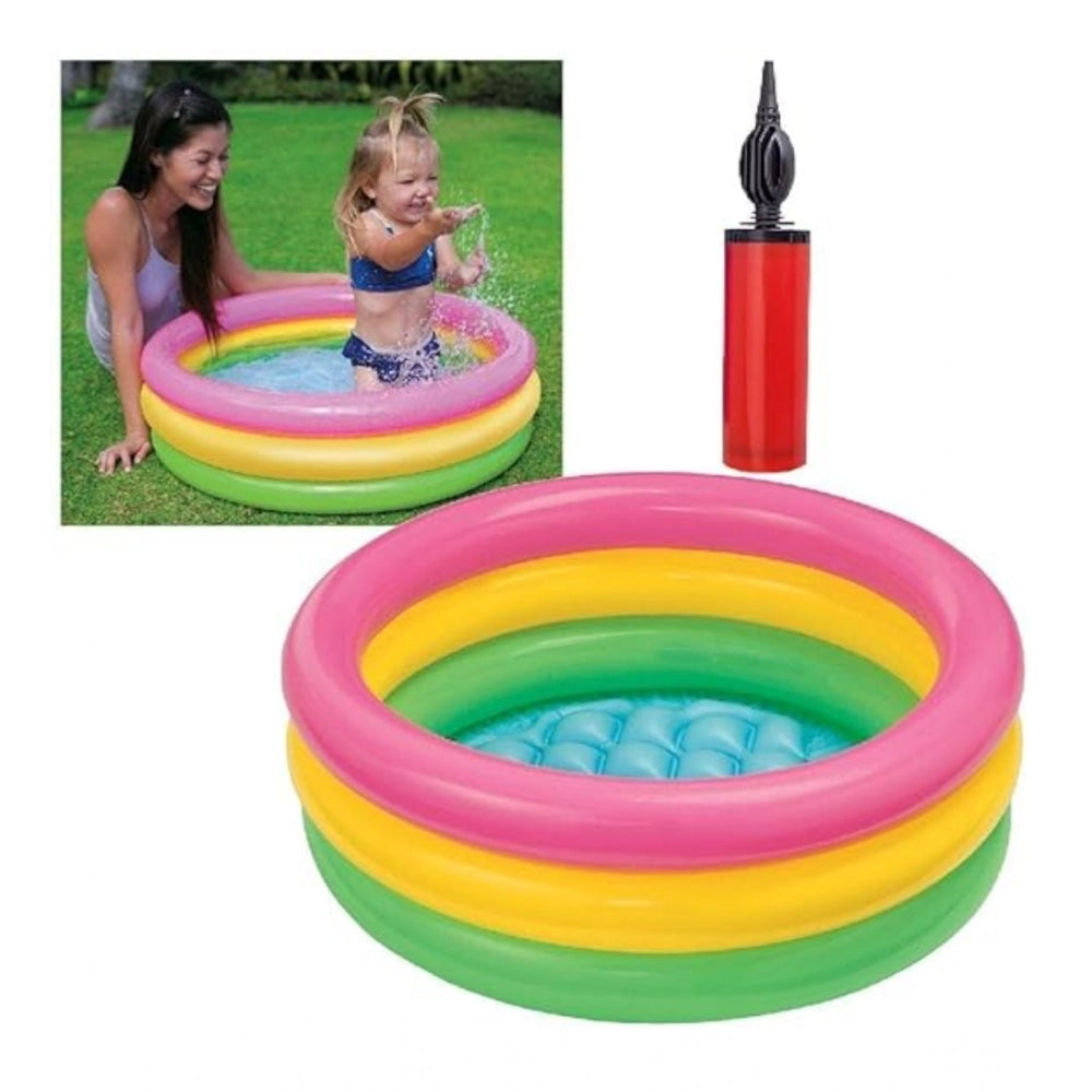 Plastic Bath Tub With Pump 2 Ft Round For Kids (Multicolor ) kids toys