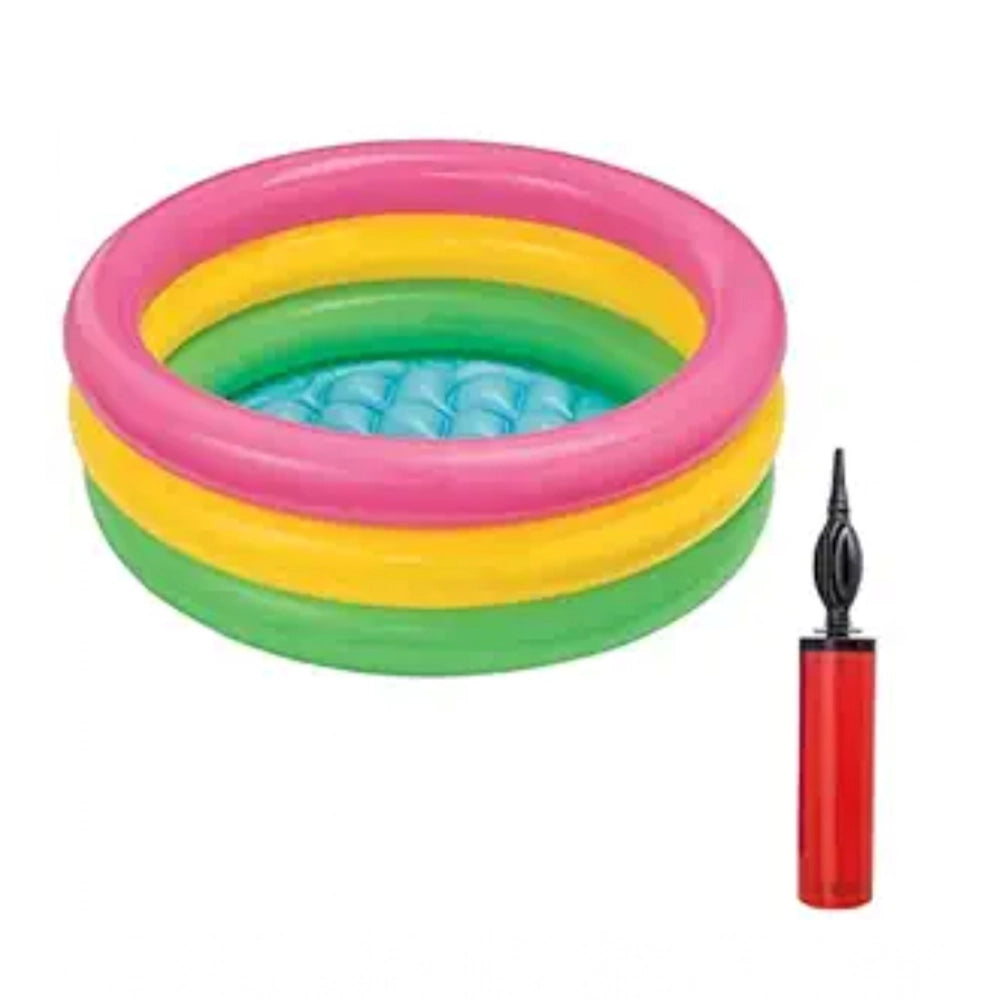 Plastic Bath Tub With Pump 2 Ft Round For Kids (Multicolor ) kids toys