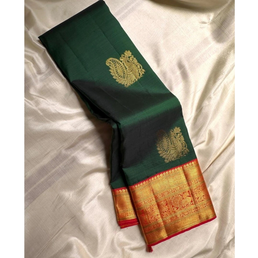 Women's Silk Printed Saree With Unstitched Blouse 5.5 Mtr (Green)