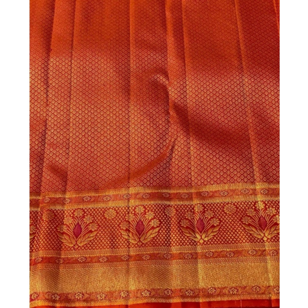 Women's Silk Printed Saree With Unstitched Blouse 5.5 Mtr (Red)