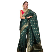 Women's Silk Printed Saree With Unstitched Blouse 5.5 Mtr (Green)