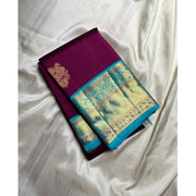 Women's Silk Printed Saree With Unstitched Blouse 5.5 Mtr (Wine)