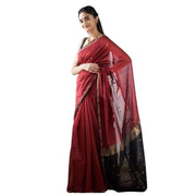Women's Cotton Printed Saree With Unstitched Blouse 5.5 Mtr (Red)