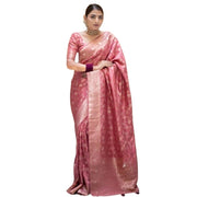 Women's Silk Printed Saree With Unstitched Blouse 5.5 Mtr (Peach)