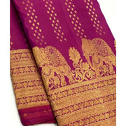 Women's Silk Printed Saree With Unstitched Blouse 5.5 Mtr (Rani Pink)