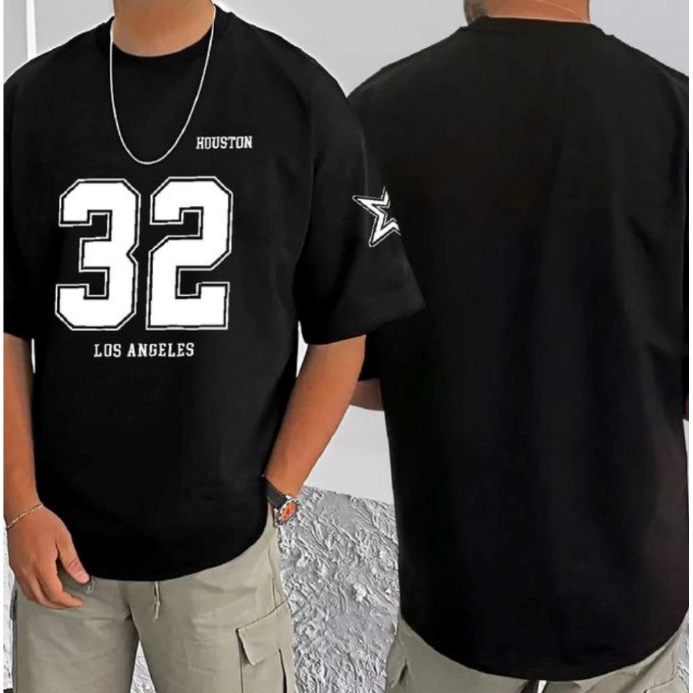 Printed Cotton Blend Round Neck Half Sleeve T-Shirt for Men (Style 21) - Black - POPNOVA - photo 3