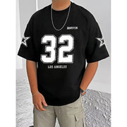 Printed Cotton Blend Round Neck Half Sleeve T-Shirt for Men (Style 21) - Black - POPNOVA - photo 1