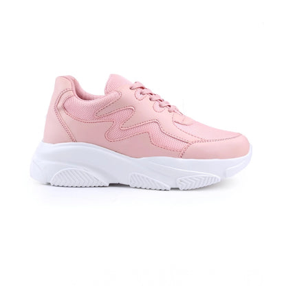 Women's Casual Mesh Printed Lace-Ups Shoes (Pink) - POPNOVA