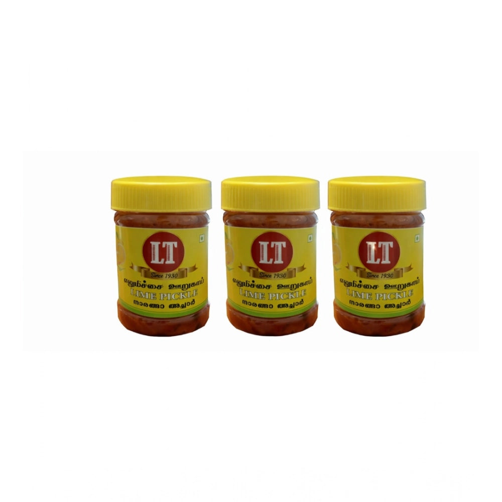 Pack of 3 300GM LT Lemon Pickle Traditional Digestive Side Dish (Red)