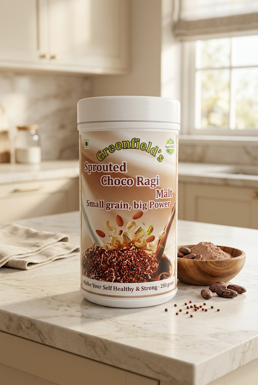 Greenfield'S Sprouted Choco Ragi Malt (250GM)
