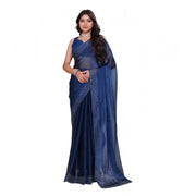Women's Jimmy choo Embellished Bollywood Saree With Unstitched Blouse 5.5 Mtr (Blue)