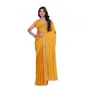 Women's Jimmy choo Embellished Bollywood Saree With Unstitched Blouse 5.5 Mtr (Mustard)